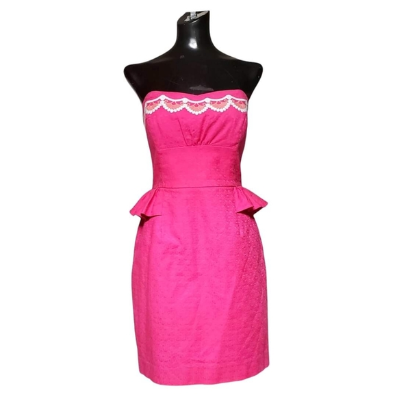 Lilly Pulitzer Hot Pink Mini Dress - Picture 1 of 6